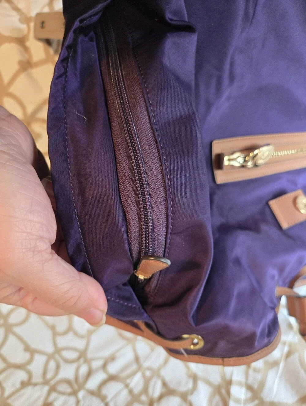 Michael Kors Kempton Purple Nylon Backpack Bag